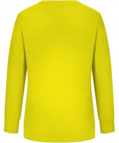 Plus Size Tops,Women'S Regular Solid Color Round Neck Long Sleeve Sweatshirt Basic Going Out Pullover Tunic 2-yellow $9.27 Tops