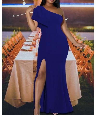 Sexy Formal Dress for Women Ruched Off Shoulder Club Cocktail Bodycon Evening Gown Maxi Long Dresses 05504blue $10.25 Dresses