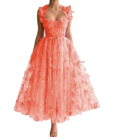 3D Flowers Homecoming Dresses for Teens Tulle Lace Appliques Sweetheart Short Prom Cocktail Dress 2023 A-coral $28.67 Dresses