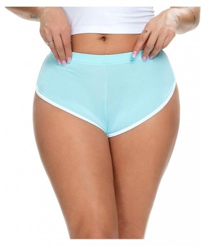 Women's Sexy Yoga Booty Shorts Gym Workout Running Elastic Waist Hot Pants Stretchy Dance Athletic Shorts Blue $7.64 Activewear