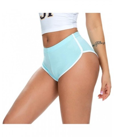 Women's Sexy Yoga Booty Shorts Gym Workout Running Elastic Waist Hot Pants Stretchy Dance Athletic Shorts Blue $7.64 Activewear