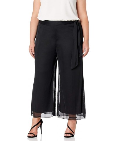 Women's Full Length Wide Leg Dress Pant Size and Plus Petite Black Mesh $42.32 Pants