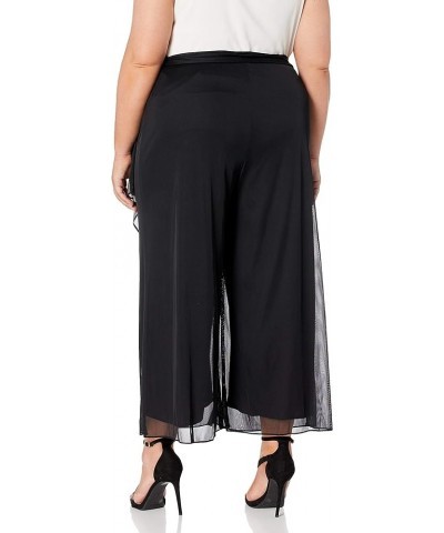 Women's Full Length Wide Leg Dress Pant Size and Plus Petite Black Mesh $42.32 Pants