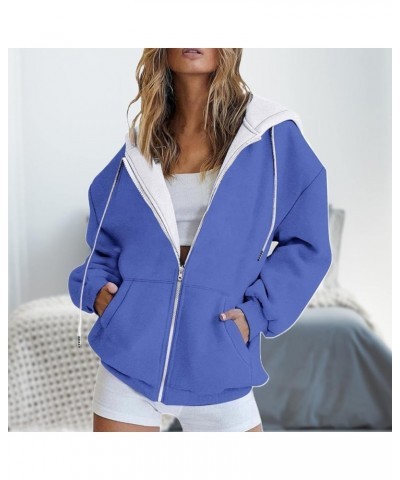 Womens Cute Hoodies Teen Girl Fall Jacket Oversized Sweatshirts Casual Drawstring Zip Up Y2K Hoodie with Pocket B5-c $2.96 Sh...