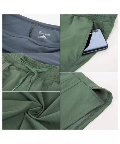 Maternity Hiking Shorts Quick Dry Waterproof 5" Workout Sports Shorts Outdoor Casual Olive Green $15.08 Activewear