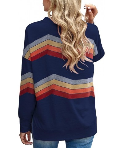 Women's Thin Pullover Solid Loose Tops Casual Sweater Women Fashion Comfy Sweatshirts Long Sleeve Blouses Women Shirts Navy,r...