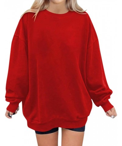 Fall Sweatshirts Women Pattern T-Shirt Early Autumn Women Long Sleeve T-Shirt Top 4-red $11.66 Activewear