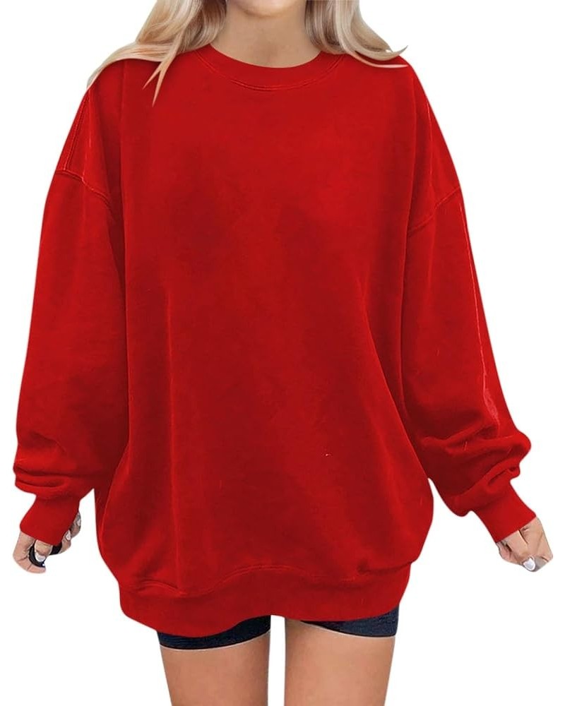 Fall Sweatshirts Women Pattern T-Shirt Early Autumn Women Long Sleeve T-Shirt Top 4-red $11.66 Activewear