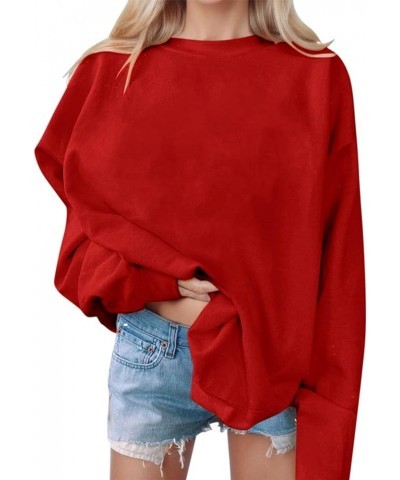 Fall Sweatshirts Women Pattern T-Shirt Early Autumn Women Long Sleeve T-Shirt Top 4-red $11.66 Activewear