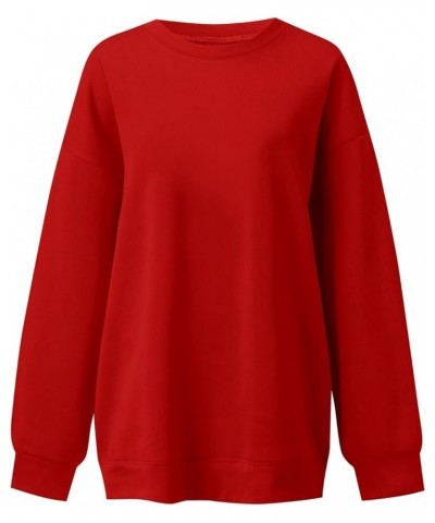 Fall Sweatshirts Women Pattern T-Shirt Early Autumn Women Long Sleeve T-Shirt Top 4-red $11.66 Activewear