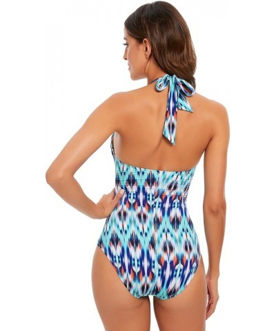 Women's Halter One Piece Swimsuits Tummy Control Swimwear V Neck Bathing Suit Yinhonglanlv $16.23 Swimsuits