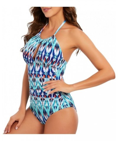 Women's Halter One Piece Swimsuits Tummy Control Swimwear V Neck Bathing Suit Yinhonglanlv $16.23 Swimsuits