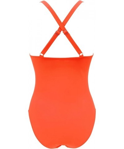 Women Wrap Cut Out One Piece Swimsuit High Waisted Monokini Bathing Suit 02 Orange $18.98 Swimsuits