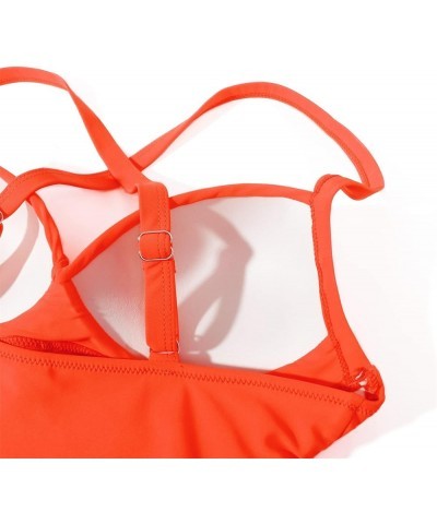 Women Wrap Cut Out One Piece Swimsuit High Waisted Monokini Bathing Suit 02 Orange $18.98 Swimsuits