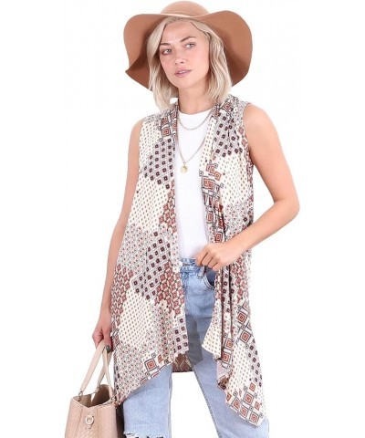 Womens Sleeveless Lightweight Summer Open Front Long Duster Cardigan Vest Plus Size Made in USA Dt53 $15.38 Sweaters