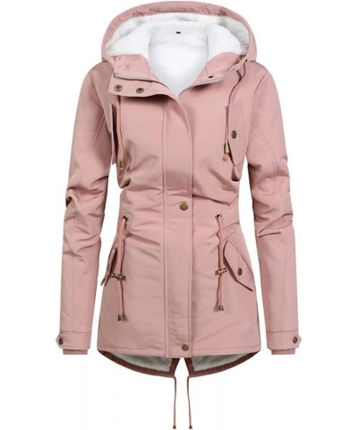 Winter Coats for Women 2023 Trendy Thicken Fleece Lined Parkas Anoraks Warm Cotton Jacket Coats with Faux Fur Hood 09-pink $2...