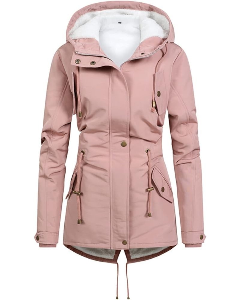 Winter Coats for Women 2023 Trendy Thicken Fleece Lined Parkas Anoraks Warm Cotton Jacket Coats with Faux Fur Hood 09-pink $2...