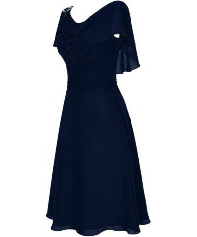 Women's Summer Outfits 2022 Formal Wedding Bridesmaid High-Waist Party Ball Prom Gown Cocktail Dress Dresses Dark Blue $14.93...