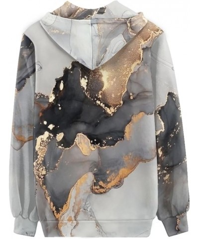 Women Fashion Hoodies Zip up Plus Size Sweatshirts with Front Pocket Oversized Marble Grey $9.00 Hoodies & Sweatshirts