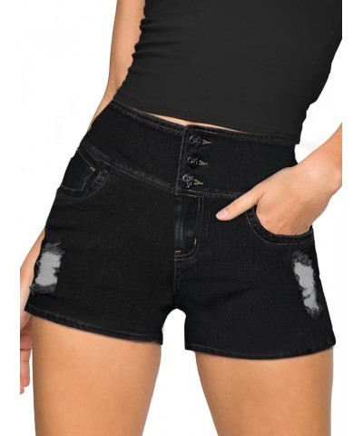 and Comapny Womens Perfectly Shaping Hyper Stretch Bermuda Shorts Capri Shorts Destructed-short-black $11.30 Shorts