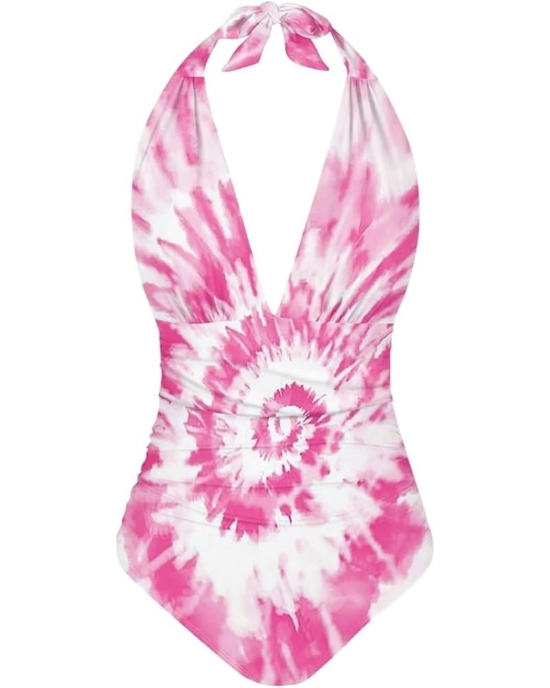 Bikini Sets for Women Cheeky Bikini Sexy Bikini Swimsuit for Family Vacation Pink Tie Dye $12.48 Swimsuits