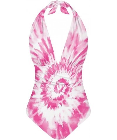 Bikini Sets for Women Cheeky Bikini Sexy Bikini Swimsuit for Family Vacation Pink Tie Dye $12.48 Swimsuits