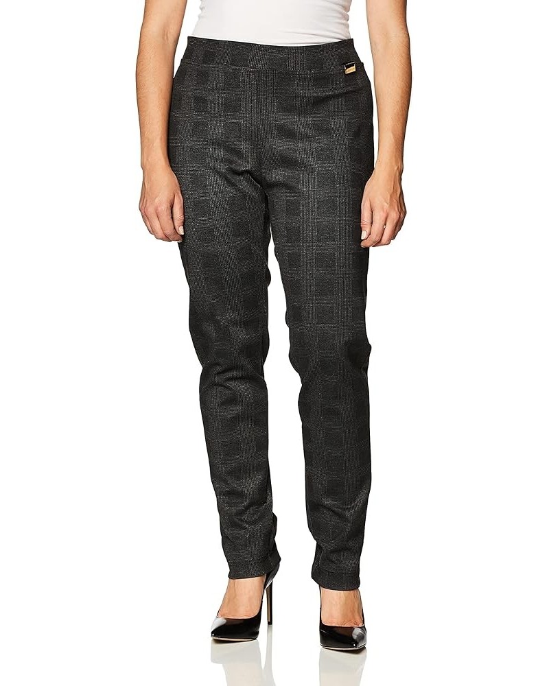 Women's Pull On Stretch Pants (Standard and Plus) Cropped Glen Plaid $13.18 Pants