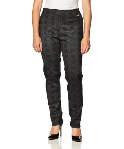 Women's Pull On Stretch Pants (Standard and Plus) Cropped Glen Plaid $13.18 Pants