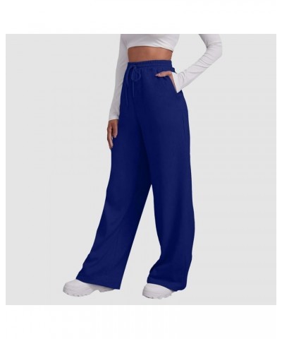 Sweatpants Women Wide Leg Fleece Joggers Sweatpants Baggy Straight Leg Sweatpants with Pockets Elastic Waist Sweatpants C1-na...