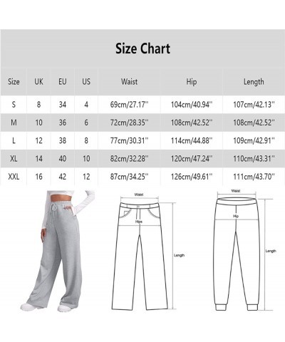 Sweatpants Women Wide Leg Fleece Joggers Sweatpants Baggy Straight Leg Sweatpants with Pockets Elastic Waist Sweatpants C1-na...