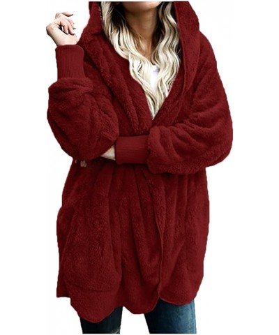 Winter Coats For Women Casual Warm Womens Fleece Jacket 2024 Plus Size Trendy Fuzzy Clothes Casual Outerwear A2wine $30.99 Ja...