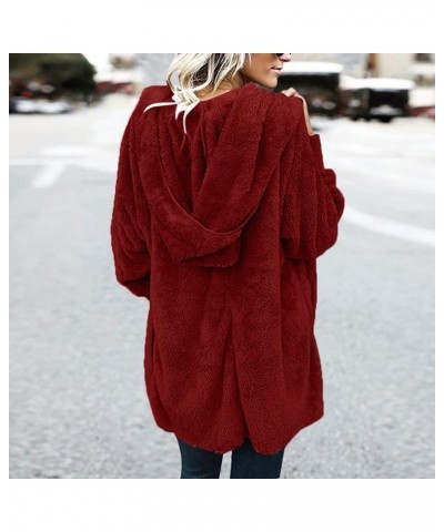 Winter Coats For Women Casual Warm Womens Fleece Jacket 2024 Plus Size Trendy Fuzzy Clothes Casual Outerwear A2wine $30.99 Ja...