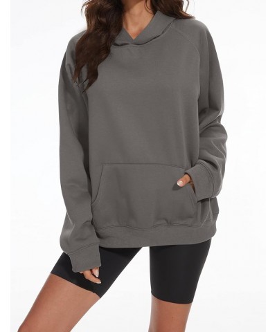 Women Men Solid Loose Basic Hoodies Fleece Long Sleeve Unisex Pullover Oversized Sweatshirt Dark Grey $15.05 Hoodies & Sweats...