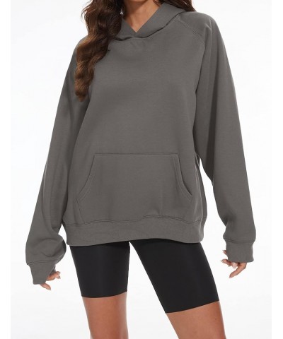 Women Men Solid Loose Basic Hoodies Fleece Long Sleeve Unisex Pullover Oversized Sweatshirt Dark Grey $15.05 Hoodies & Sweats...