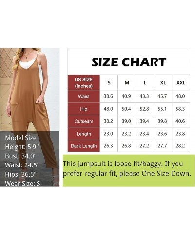 Women's Casual Adjustable Strap Baggy Jumpsuits Loose Fit Solid Color Long Pant Romper Overalls with Pockets Grey $8.31 Overalls