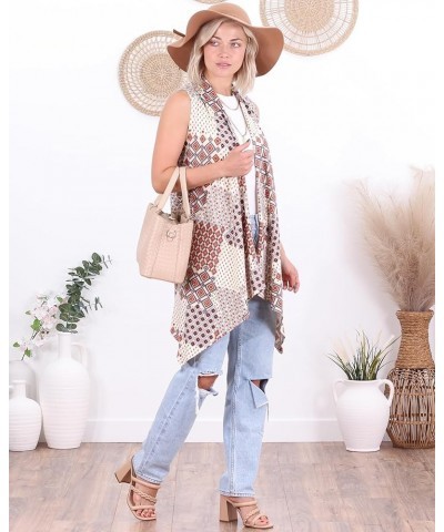 Womens Sleeveless Lightweight Summer Open Front Long Duster Cardigan Vest Plus Size Made in USA Dt53 $15.38 Sweaters