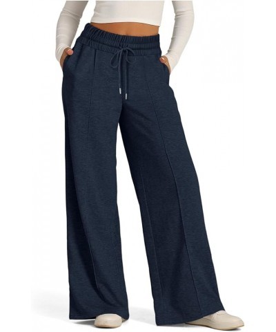 Wide Leg Lounge Pants for Women Flare Sweatpants Plus Size Sweatpants for Women Yoga Pants with Pockets for Women 04-navy $10...