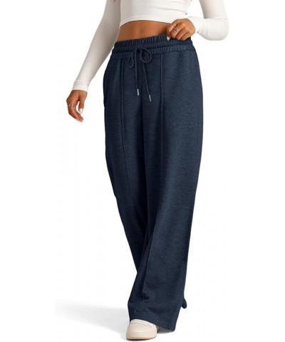 Wide Leg Lounge Pants for Women Flare Sweatpants Plus Size Sweatpants for Women Yoga Pants with Pockets for Women 04-navy $10...