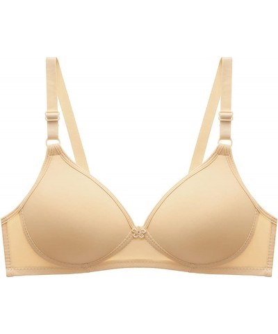 Push up Bras for Women Support Seamless Wireless Sport Bra Comfort Soft Full Coverage Underwire Padded Everyday Bras A-beige ...