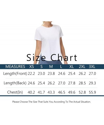 Women's Workout Shirts Loose Fit Yoga Tops Round Neck Short Sleeve Athletic T-Shirt with Split Hem White $9.46 Activewear