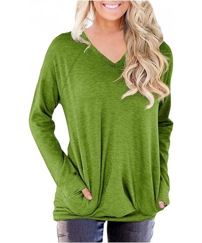 Long Sleeve Tops For Women Fall Basic Loose Fit Sweatshirts Blouse Casual Oversized Holiday Tops 15green $9.75 Shirts