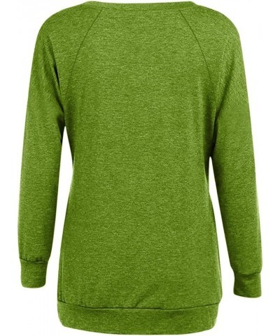 Long Sleeve Tops For Women Fall Basic Loose Fit Sweatshirts Blouse Casual Oversized Holiday Tops 15green $9.75 Shirts