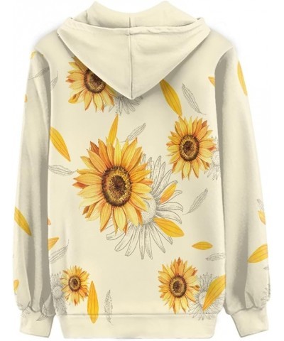 Womens Zip-up Hoodie with Kanga Pocket(XS-5XL) ,Cactus,Sunflowers,Butterfly Long Sleeve Sport Shirts Shell Jackets Sunflowers...