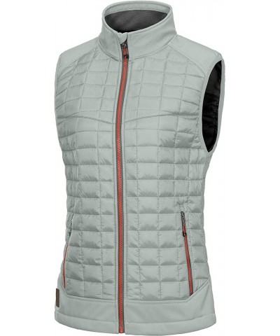 Women's Lightweight Puffer Vest, Warm Outdoor Sleeveless Jacket for Hiking Travel Running Golf Light Gray $19.60 Vests