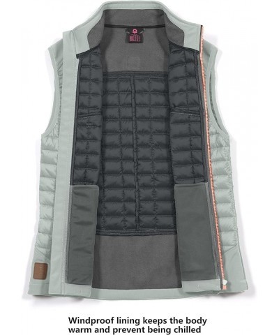 Women's Lightweight Puffer Vest, Warm Outdoor Sleeveless Jacket for Hiking Travel Running Golf Light Gray $19.60 Vests