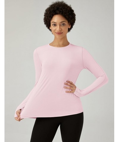 Women Long Sleeve Shirts UPF 50+ Uv Sun Protection Tops Workout Athletic Golf Running Gym Rash Guard Pink $10.00 Swimsuits