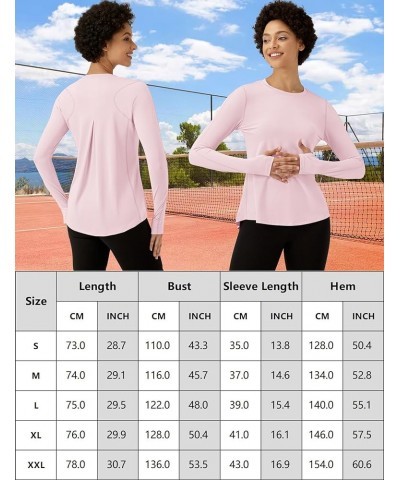 Women Long Sleeve Shirts UPF 50+ Uv Sun Protection Tops Workout Athletic Golf Running Gym Rash Guard Pink $10.00 Swimsuits