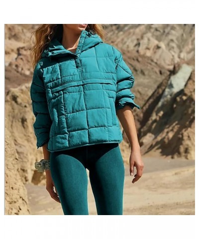 Womens Oversized Puffer Jacket Quilted Hoodies Pullover Long Sleeve Lightweight Warm Tops Coat B-blue $30.23 Jackets