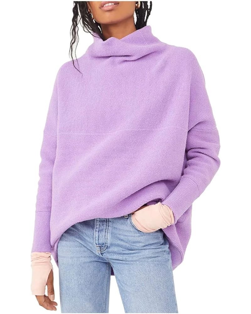 Women's Ottoman Slouchy Sweater Glowing Grape $34.19 Tops