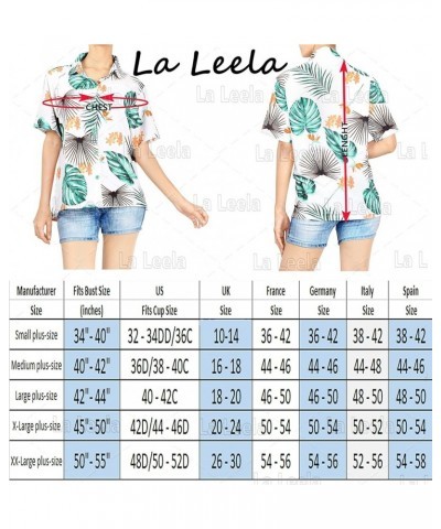 Women's Blouses Button Down Short-Sleeve Tops Bohemian Vacation Beach Hawaiian Shirt Relaxed Fit Shirts for Women Solid, Dark...